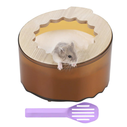 IBWell Hamster Sand Bath Box Hamster Bath Tub Bathroom & Dig Box for Small Animals Hamster Litter Box Hamster Sand Bath Container-Red